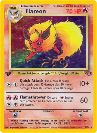 Flareon (3) (3) [Jungle] 1st Edition Holofoil - Deck Out Gaming