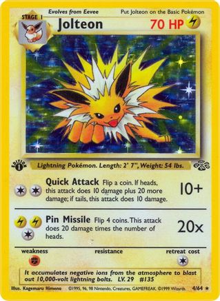 Jolteon (4) [Jungle] 1st Edition Holofoil - Deck Out Gaming