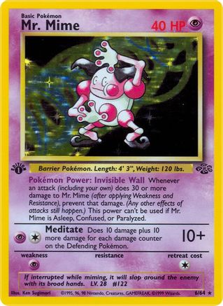 Mr. Mime (6) (6) [Jungle] 1st Edition Holofoil - Deck Out Gaming