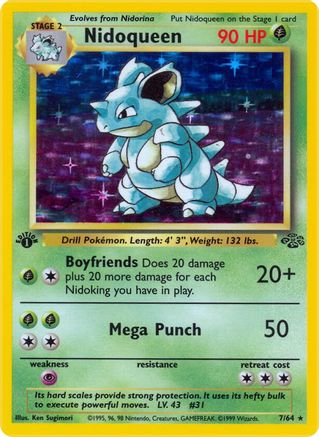 Nidoqueen (7) (7) [Jungle] 1st Edition Holofoil - Deck Out Gaming