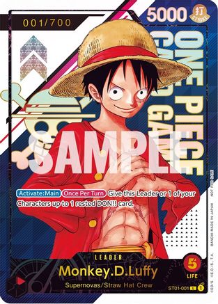 Monkey.D.Luffy - ST01-001 [Serial Number] (ST01-001) [One Piece Promotion Cards] Foil - Deck Out Gaming