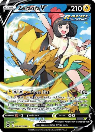 Zeraora V (TG16) [SWSH12: Silver Tempest Trainer Gallery] Holofoil - Deck Out Gaming