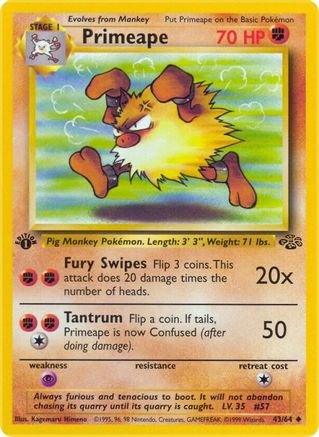 Primeape (43) [Jungle] 1st Edition - Deck Out Gaming