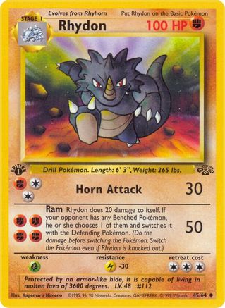 Rhydon (45) [Jungle] 1st Edition - Deck Out Gaming