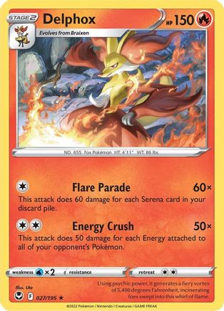 Delphox (027/195) [Sword & Shield: Silver Tempest] Reverse Holofoil - Deck Out Gaming