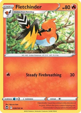 Fletchinder (28) [SWSH12: Silver Tempest] Reverse Holofoil - Deck Out Gaming