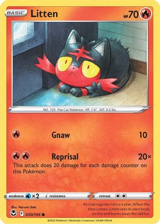 Litten (30) [SWSH12: Silver Tempest] Reverse Holofoil - Deck Out Gaming