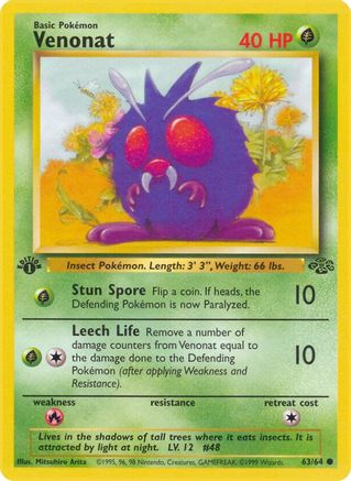 Venonat (63) [Jungle] 1st Edition - Deck Out Gaming