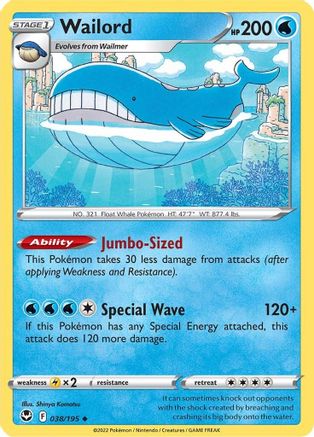 Wailord (038/195) [Sword & Shield: Silver Tempest] - Deck Out Gaming