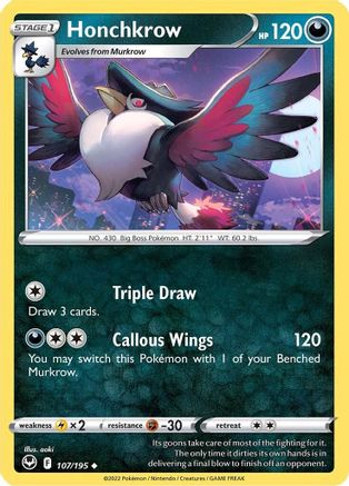 Honchkrow (107) [SWSH12: Silver Tempest] Reverse Holofoil - Deck Out Gaming