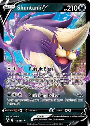 Skuntank V (108/195) [Sword & Shield: Silver Tempest] - Deck Out Gaming
