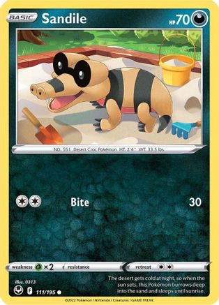 Sandile (111) [SWSH12: Silver Tempest] - Deck Out Gaming
