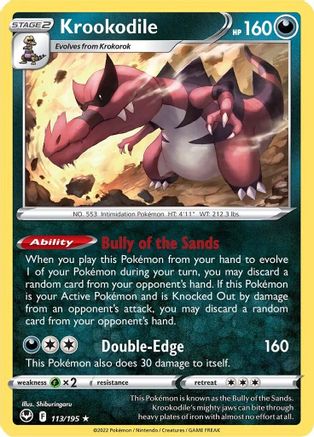 Krookodile (113) [SWSH12: Silver Tempest] Reverse Holofoil - Deck Out Gaming