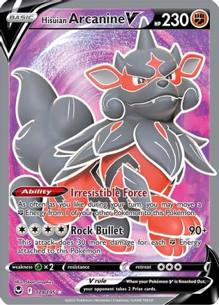 Hisuian Arcanine V (Full Art) (179) [SWSH12: Silver Tempest] Holofoil - Deck Out Gaming