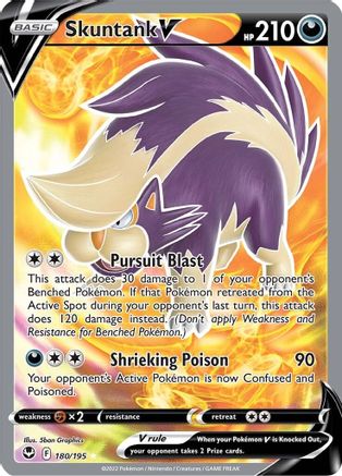 Skuntank V (180/195) [Sword & Shield: Silver Tempest] - Deck Out Gaming