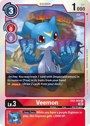 Veemon (EX3-004) [Draconic Roar] Foil - Deck Out Gaming