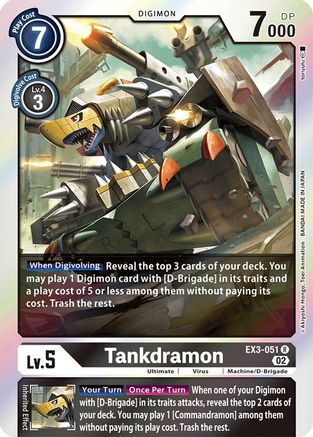 Tankdramon (EX3-051) [Draconic Roar] Foil - Deck Out Gaming