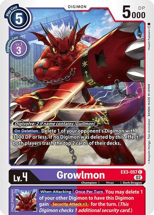 Growlmon (EX3-057) [Draconic Roar] - Deck Out Gaming