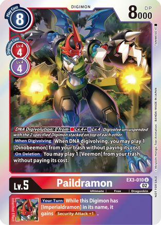 Paildramon (Box Topper) (EX3-010) [Draconic Roar] Foil - Deck Out Gaming