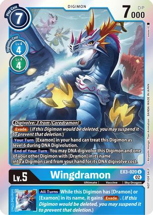 Wingdramon (Box Topper) (EX3-020) [Draconic Roar] Foil - Deck Out Gaming