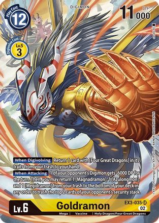 Goldramon (Alternate Art) (EX3-035) [Draconic Roar] Foil - Deck Out Gaming