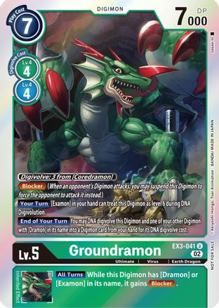 Groundramon (Box Topper) (EX3-041) [Draconic Roar] Foil - Deck Out Gaming