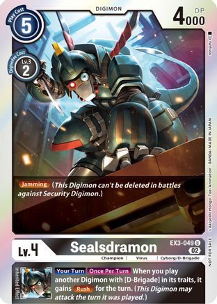 Sealsdramon (Box Topper) (EX3-049) [Draconic Roar] Foil - Deck Out Gaming