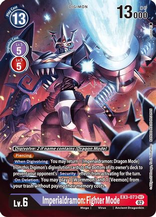 Imperialdramon: Fighter Mode (Alternate Art) (EX3-073) [Draconic Roar] Foil - Deck Out Gaming