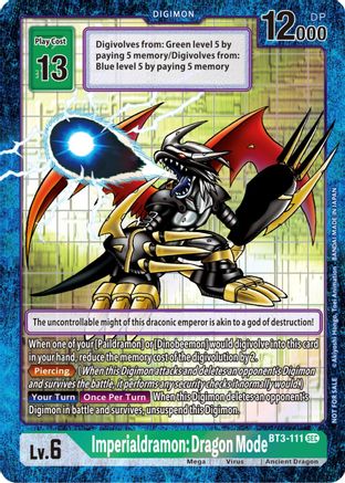 Imperialdramon: Dragon Mode - BT3-111 (Alternate Art) (BT3-111) [Draconic Roar] Foil - Deck Out Gaming