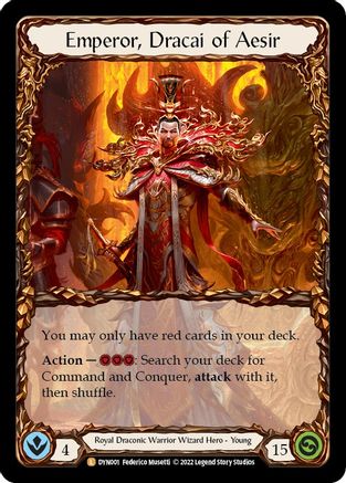 Emperor, Dracai of Aesir (DYN001) [Dynasty] Rainbow Foil - Deck Out Gaming