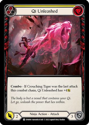 Qi Unleashed (Yellow) (DYN060) [Dynasty] Rainbow Foil - Deck Out Gaming