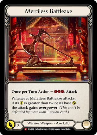 Merciless Battleaxe (DYN068) [Dynasty] Rainbow Foil - Deck Out Gaming
