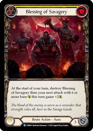Blessing of Savagery (Yellow) (DYN014) [Dynasty] - Deck Out Gaming