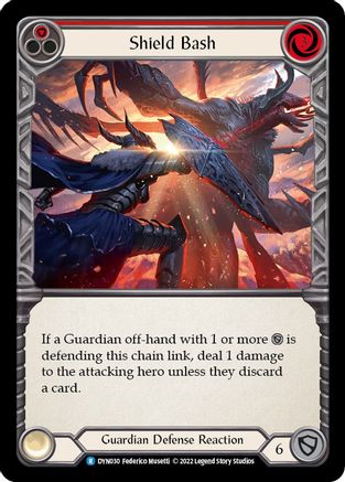 Shield Bash (Red) (DYN030) [Dynasty] Rainbow Foil - Deck Out Gaming
