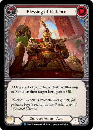 Blessing of Patience (Red) (DYN033) [Dynasty] Rainbow Foil - Deck Out Gaming