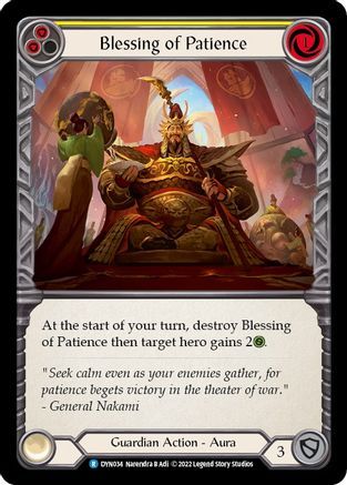 Blessing of Patience (Yellow) (DYN034) [Dynasty] - Deck Out Gaming