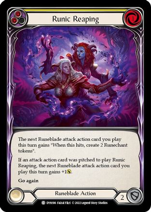 Runic Reaping (Yellow) (DYN186) [Dynasty] Rainbow Foil - Deck Out Gaming