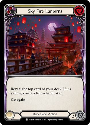 Sky Fire Lanterns (Yellow) (DYN189) [Dynasty] Rainbow Foil - Deck Out Gaming