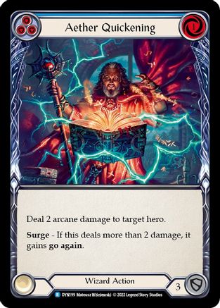 Aether Quickening (Blue) (DYN199) [Dynasty] Rainbow Foil - Deck Out Gaming