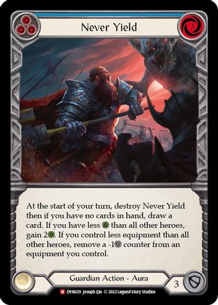 Never Yield (DYN029) [Dynasty] Rainbow Foil - Deck Out Gaming
