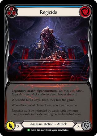 Regicide - FAB122 (FAB122) [Flesh and Blood: Promo Cards] Rainbow Foil - Deck Out Gaming