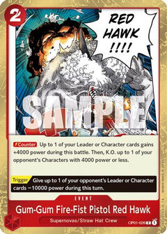 Gum-Gum Fire-Fist Pistol Red Hawk (OP01-026) [Romance Dawn] Foil - Deck Out Gaming