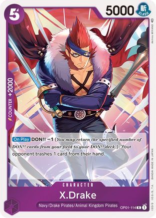 X.Drake (114) (OP01-114) [Romance Dawn] Foil - Deck Out Gaming