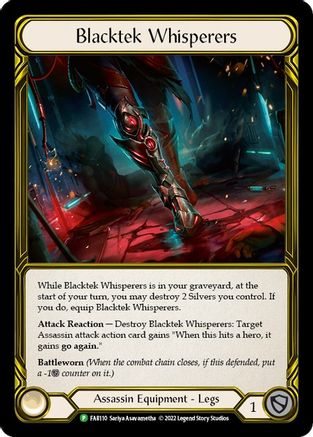 Blacktek Whisperers (Golden) - FAB110 (FAB110) [Flesh and Blood: Promo Cards] Cold Foil - Deck Out Gaming