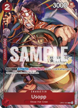 Usopp - OP01-004 (Treasure Cup) (OP01-004) [One Piece Promotion Cards] Foil - Deck Out Gaming