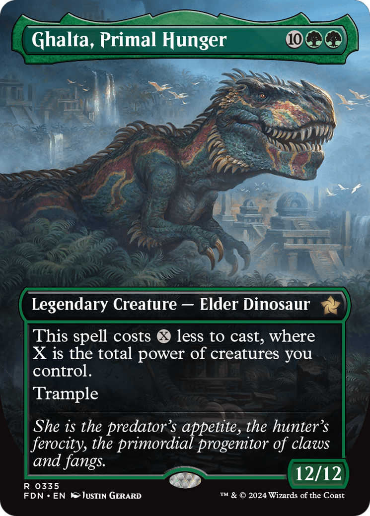 Ghalta, Primal Hunger (Borderless) (335) [Foundations] foil - Deck Out Gaming