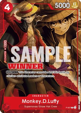 Monkey.D.Luffy - P-007 (Winner Pack Vol. 1) (P-007) [One Piece Promotion Cards] - Deck Out Gaming