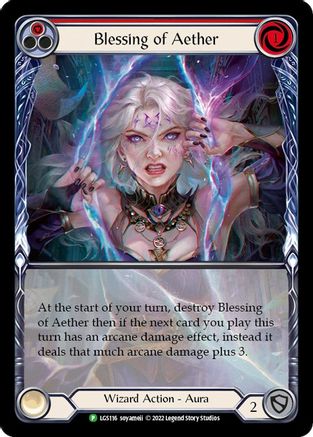 Blessing of Aether (Red) - LGS116 (LGS116) [Flesh and Blood: Promo Cards] Rainbow Foil - Deck Out Gaming