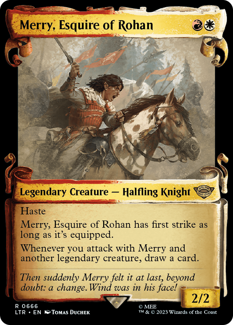 Merry, Esquire of Rohan (Showcase Scrolls) (666) [The Lord of the Rings: Tales of Middle-earth] - Deck Out Gaming