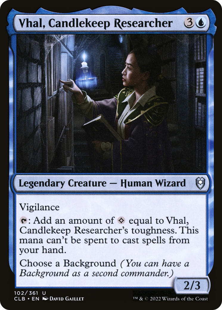 Vhal, Candlekeep Researcher (102) [Commander Legends: Battle for Baldur's Gate] - Deck Out Gaming